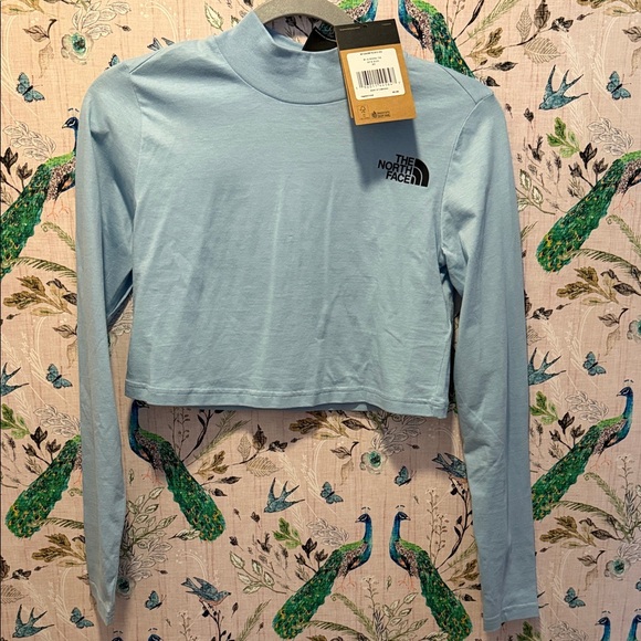 The North Face Tops - The North Face Women's Sky Blue Long Sleeve Crop Top